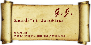 Gacsári Jozefina névjegykártya